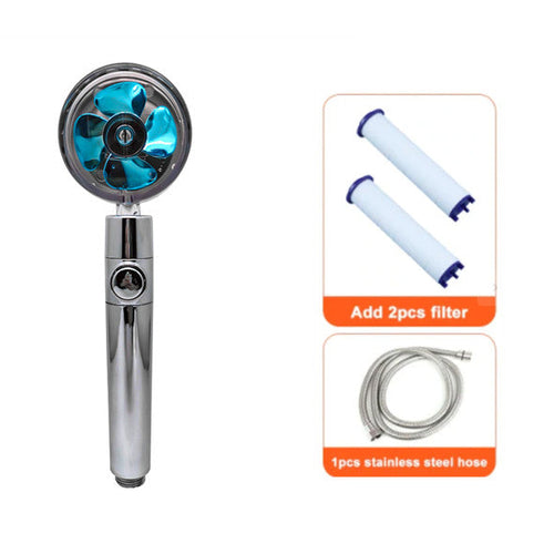 Soffione Doccia 360° Rotante — Alta Pressione, Risparmio Idrico con Filtro