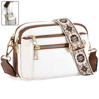 Borsa a Tracolla Triple Zip con Ricamo Floreale | Multicolore da Donna