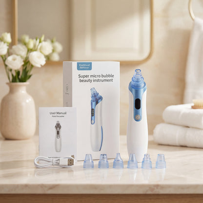 Aspiratore per punti neri, pulitore per pori, aspiratore per punti neri migliorato, aspiratore per il viso ricaricabile, strumento per l'estrazione di comedoni e punti neri