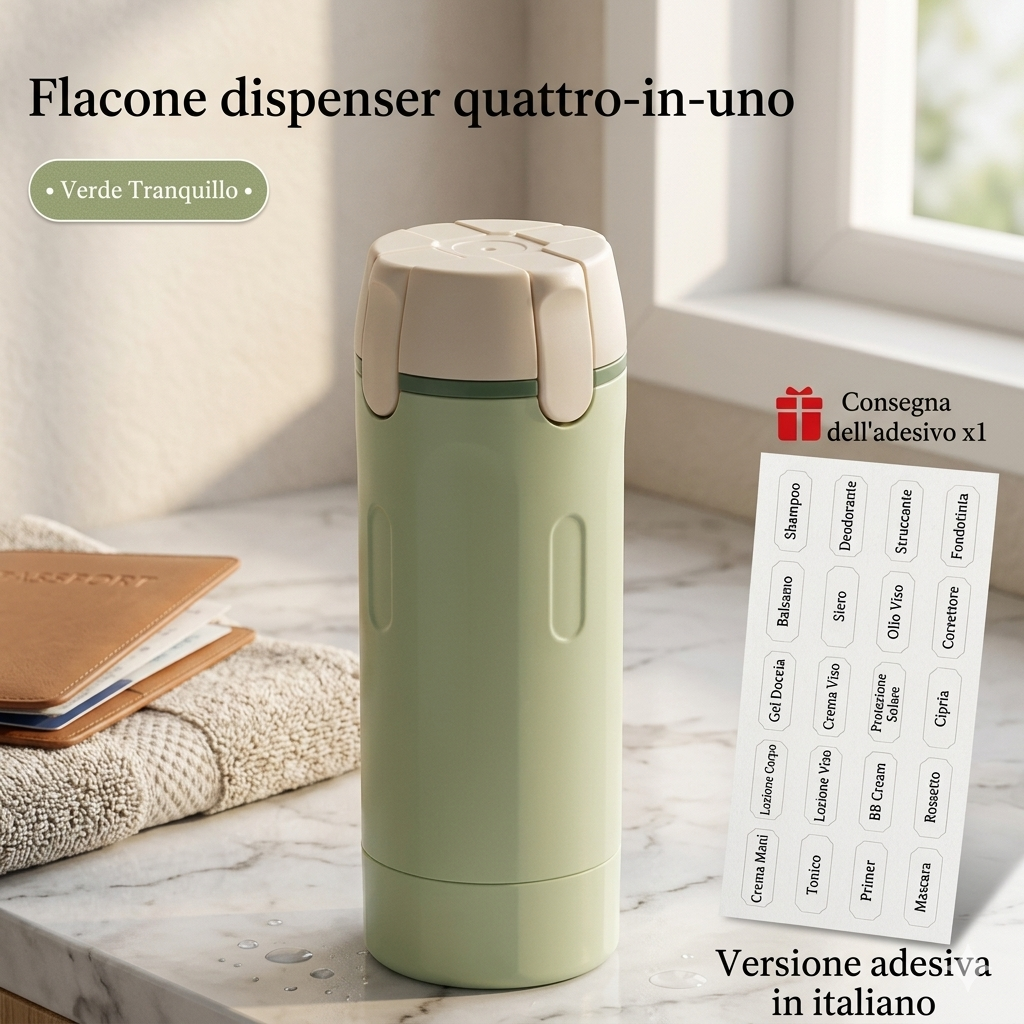 Contenitore da viaggio a prova di perdite per profumo, shampoo, balsamo e lozione.