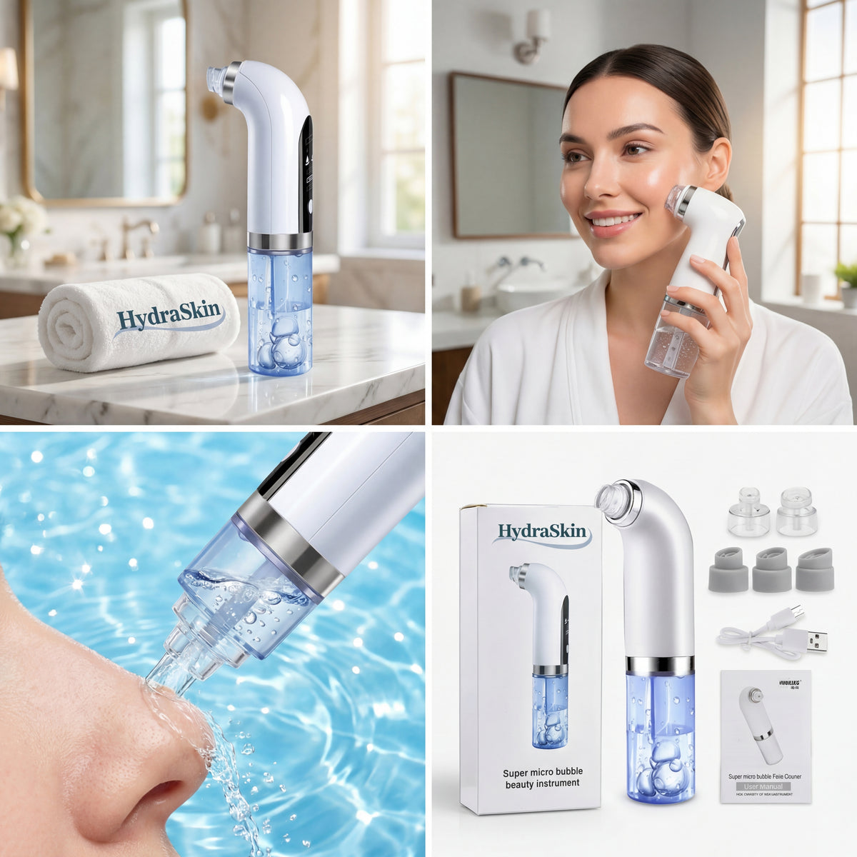 Aspiratore per punti neri, pulitore per pori, aspiratore per punti neri migliorato, aspiratore per il viso ricaricabile, strumento per l'estrazione di comedoni e punti neri