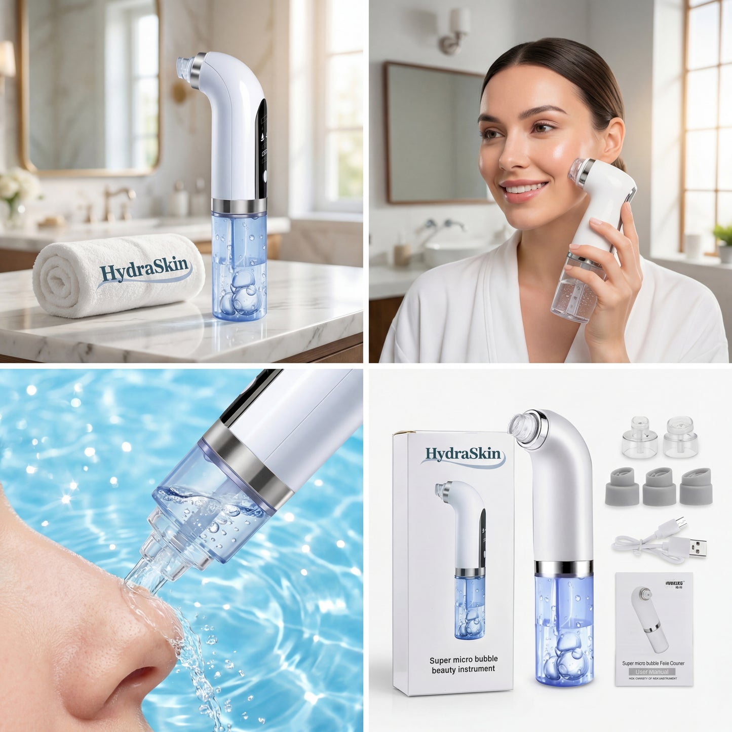 Aspiratore per punti neri, pulitore per pori, aspiratore per punti neri migliorato, aspiratore per il viso ricaricabile, strumento per l'estrazione di comedoni e punti neri