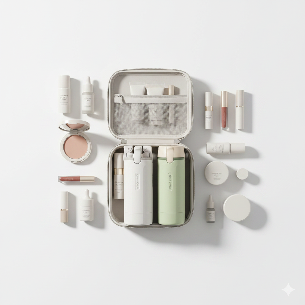 Flat lay beauty case