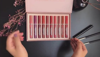 Rossetto Matte Waterproof Lunga Durata – Set 10 Pezzi
